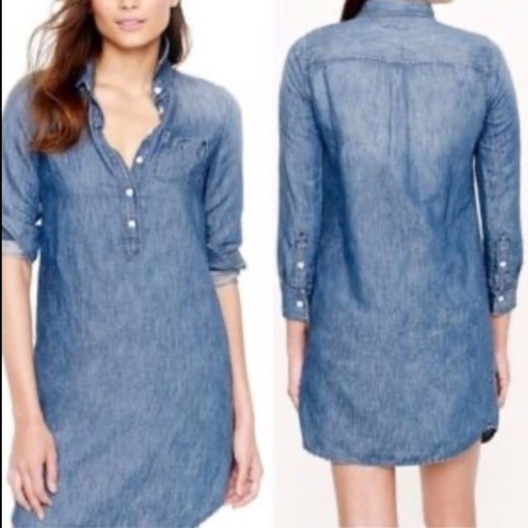 j crew denim shirtdress